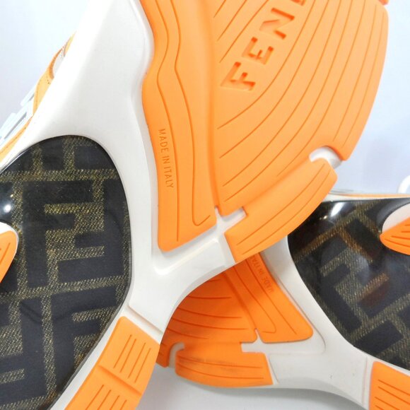 NIB$1350 FENDI FF-logo Textile Leather Faster Runner Low-Top Sneakers 12, US 13 - Picture 14 of 16